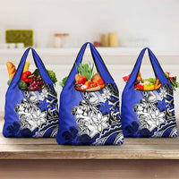 Polynesian Valentine Grocery Bag Couple Floral Unique Blue Version LT01 3-pack One Size Blue - Polynesian Pride
