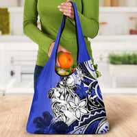 Polynesian Valentine Grocery Bag Couple Floral Unique Blue Version LT01 - Polynesian Pride