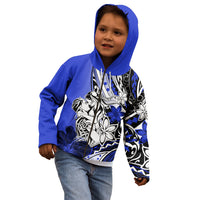 Polynesian Valentine Kid Hoodie Couple Floral Unique Blue Version LT01 - Polynesian Pride