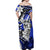 Polynesian Valentine Off Shoulder Maxi Dress Couple Floral Unique Blue Version LT01 - Polynesian Pride