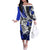 Polynesian Valentine Off The Shoulder Long Sleeve Dress Couple Floral Unique Blue Version LT01 Women Blue - Polynesian Pride