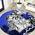 Polynesian Valentine Round Carpet Couple Floral Unique Blue Version LT01 Blue - Polynesian Pride