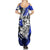 Polynesian Valentine Summer Maxi Dress Couple Floral Unique Blue Version LT01 - Polynesian Pride