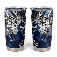 Polynesian Valentine Tumbler Cup Couple Floral Unique Blue Version LT01 Blue - Polynesian Pride