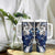 Polynesian Valentine Tumbler With Handle Couple Floral Unique Blue Version