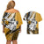 Polynesian Valentine Couples Matching Off Shoulder Short Dress and Hawaiian Shirt Couple Floral Unique Gold Version LT01 - Polynesian Pride