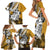 Polynesian Valentine Family Matching Short Sleeve Bodycon Dress and Hawaiian Shirt Couple Floral Unique Gold Version LT01 - Polynesian Pride