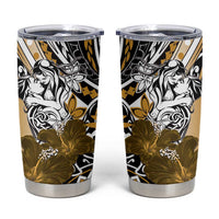 Polynesian Valentine Tumbler Cup Couple Floral Unique Gold Version LT01 Gold - Polynesian Pride