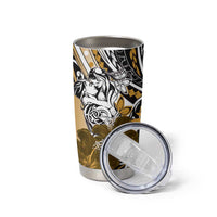 Polynesian Valentine Tumbler Cup Couple Floral Unique Gold Version LT01 - Polynesian Pride