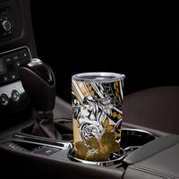 Polynesian Valentine Tumbler Cup Couple Floral Unique Gold Version LT01 - Polynesian Pride