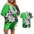 Polynesian Valentine Couples Matching Off Shoulder Short Dress and Hawaiian Shirt Couple Floral Unique Green Version LT01 Green - Polynesian Pride