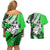 Polynesian Valentine Couples Matching Off Shoulder Short Dress and Hawaiian Shirt Couple Floral Unique Green Version LT01 - Polynesian Pride