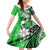 Polynesian Valentine Family Matching Off Shoulder Long Sleeve Dress and Hawaiian Shirt Couple Floral Unique Green Version LT01 Daughter's Dress Green - Polynesian Pride