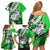 Polynesian Valentine Family Matching Off Shoulder Short Dress and Hawaiian Shirt Couple Floral Unique Green Version LT01 - Polynesian Pride