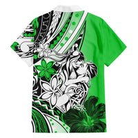 Polynesian Valentine Family Matching Tank Maxi Dress and Hawaiian Shirt Couple Floral Unique Green Version LT01 - Polynesian Pride