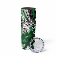 Polynesian Valentine Skinny Tumbler Couple Floral Unique Green Version