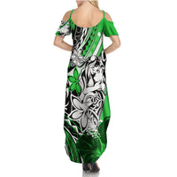 Polynesian Valentine Summer Maxi Dress Couple Floral Unique Green Version LT01 - Polynesian Pride