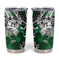 Polynesian Valentine Tumbler Cup Couple Floral Unique Green Version LT01 Green - Polynesian Pride