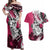 Polynesian Valentine Couples Matching Off Shoulder Maxi Dress and Hawaiian Shirt Couple Floral Unique Pink Version LT01 Pink - Polynesian Pride