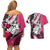 Polynesian Valentine Couples Matching Off Shoulder Short Dress and Hawaiian Shirt Couple Floral Unique Pink Version LT01 - Polynesian Pride