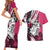 Polynesian Valentine Couples Matching Short Sleeve Bodycon Dress and Hawaiian Shirt Couple Floral Unique Pink Version LT01 - Polynesian Pride