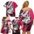 Polynesian Valentine Family Matching Off Shoulder Short Dress and Hawaiian Shirt Couple Floral Unique Pink Version LT01 - Polynesian Pride