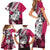 Polynesian Valentine Family Matching Short Sleeve Bodycon Dress and Hawaiian Shirt Couple Floral Unique Pink Version LT01 - Polynesian Pride