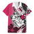 Polynesian Valentine Family Matching Short Sleeve Bodycon Dress and Hawaiian Shirt Couple Floral Unique Pink Version LT01 Dad's Shirt - Short Sleeve Pink - Polynesian Pride