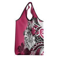 Polynesian Valentine Grocery Bag Couple Floral Unique Pink Version LT01 - Polynesian Pride