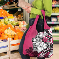 Polynesian Valentine Grocery Bag Couple Floral Unique Pink Version LT01 - Polynesian Pride