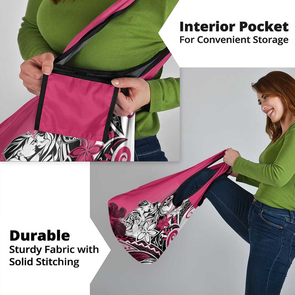 Polynesian Valentine Grocery Bag Couple Floral Unique Pink Version LT01 - Polynesian Pride