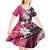 Polynesian Valentine Kid Short Sleeve Dress Couple Floral Unique Pink Version LT01 - Polynesian Pride