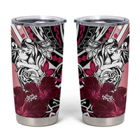 Polynesian Valentine Tumbler Cup Couple Floral Unique Pink Version LT01 Pink - Polynesian Pride