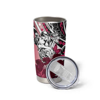 Polynesian Valentine Tumbler Cup Couple Floral Unique Pink Version LT01 - Polynesian Pride
