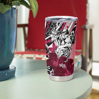 Polynesian Valentine Tumbler Cup Couple Floral Unique Pink Version LT01 - Polynesian Pride