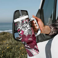 Polynesian Valentine Tumbler With Handle Couple Floral Unique Pink Version LT01 - Polynesian Pride