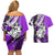 Polynesian Valentine Couples Matching Off Shoulder Short Dress and Hawaiian Shirt Couple Floral Unique Purple Version LT01 - Polynesian Pride