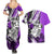 Polynesian Valentine Couples Matching Summer Maxi Dress and Hawaiian Shirt Couple Floral Unique Purple Version LT01 - Polynesian Pride