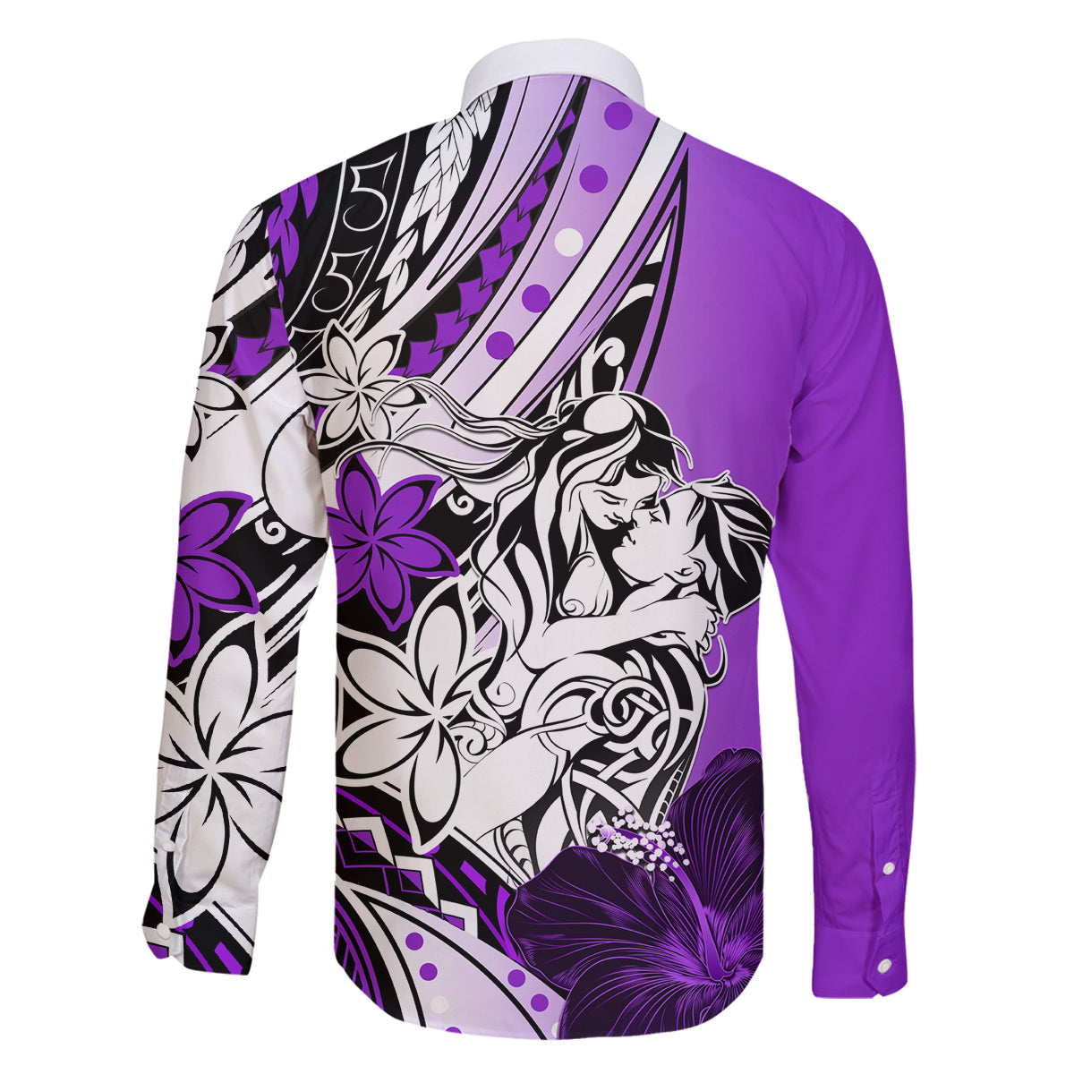 Polynesian Valentine Family Matching Mermaid Dress and Hawaiian Shirt Couple Floral Unique Purple Version LT01 - Polynesian Pride