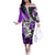 Polynesian Valentine Family Matching Off Shoulder Long Sleeve Dress and Hawaiian Shirt Couple Floral Unique Purple Version LT01 Mom's Dress Purple - Polynesian Pride