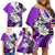 Polynesian Valentine Family Matching Off Shoulder Short Dress and Hawaiian Shirt Couple Floral Unique Purple Version LT01 - Polynesian Pride