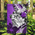 Polynesian Valentine Garden Flag Couple Floral Unique Purple Version LT01 Garden Flag Purple - Polynesian Pride