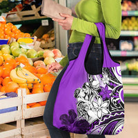 Polynesian Valentine Grocery Bag Couple Floral Unique Purple Version LT01 - Polynesian Pride