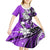 Polynesian Valentine Kid Short Sleeve Dress Couple Floral Unique Purple Version LT01 - Polynesian Pride