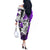 Polynesian Valentine Off The Shoulder Long Sleeve Dress Couple Floral Unique Purple Version LT01 - Polynesian Pride