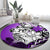 Polynesian Valentine Round Carpet Couple Floral Unique Purple Version LT01 - Polynesian Pride