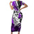 Polynesian Valentine Short Sleeve Bodycon Dress Couple Floral Unique Purple Version LT01 Long Dress Purple - Polynesian Pride