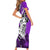 Polynesian Valentine Short Sleeve Bodycon Dress Couple Floral Unique Purple Version LT01 - Polynesian Pride