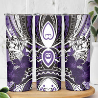 Polynesian Valentine Skinny Tumbler Couple Floral Unique Purple Version