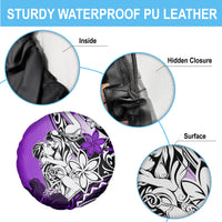 Polynesian Valentine Spare Tire Cover Couple Floral Unique Purple Version LT01 - Polynesian Pride